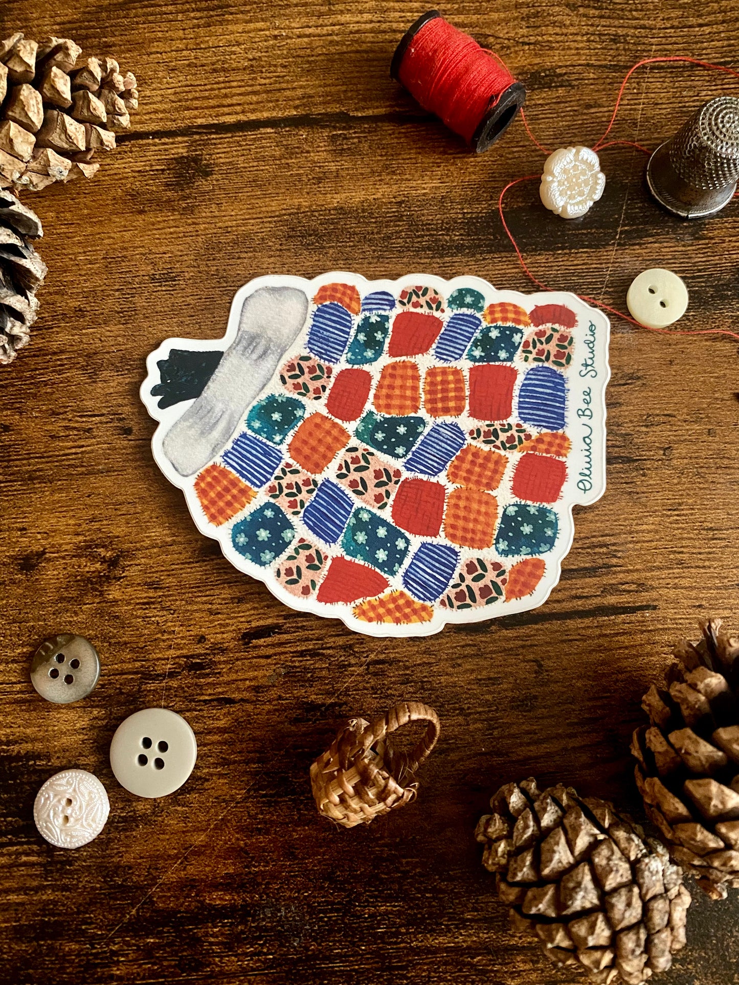 Quilted Kitty sticker