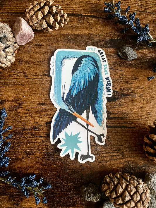 The Great Blue Heron! sticker